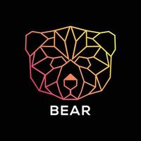 beren logo ontwerp inspiratie. hoofd dragen. geometrische logo. beer pictogram, ontwerpelement voor logo, poster, kaart, banner, embleem, t-shirt. vector illustratie