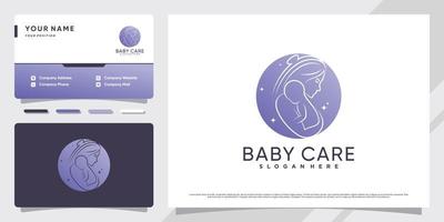 babyverzorgingslogo met modern concept en visitekaartjeontwerp premium vector