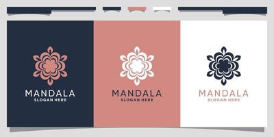mandala lotus logo ontwerpsjabloon met creatief concept premium vector