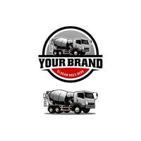 betonmixer vrachtwagen, bouw voertuig illustratie logo vector