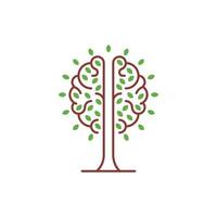 hersenboom, groeien, psychologie. vector overzicht logo pictogrammalplaatje