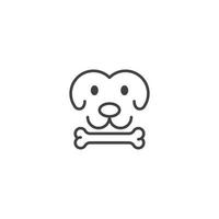 hond met bot. vector pictogram sjabloon