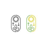 fotosynthese, zon en plant. vector pictogram sjabloon