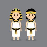 paarkarakter dat traditionele kleding van Egypte draagt vector