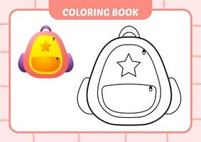 kleurboek voor kinderen, tas vector
