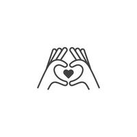 hand maken van hart, zorg, liefde en empathie concept. vector pictogram sjabloon