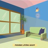 moderne woonkamer met elegante en gradiëntkleuren vector