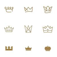 set van luxe kroon logo vector sjabloonontwerp.
