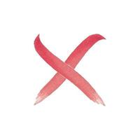 aquarel letter x merk. rode kruis teken vector