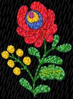 rode bloem, element van Hongaars nationaal borduurwerk. vector
