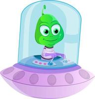 schattige alien in ruimteschip ufo cartoon vectorillustratie vector