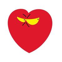 hart met ogen karakter verdacht hart. een hart in een cartoon vlakke stijl vector