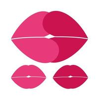 lippenstift kussen collectie ontwerp geïsoleerd op een witte achtergrond vector