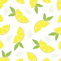 naadloos patroon met handgetekende citroenen vector
