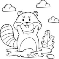 dieren kleurboek alfabet. geïsoleerd op een witte achtergrond. vector cartoon rode panda.