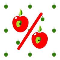 appels. gezond percentage. vector afbeelding