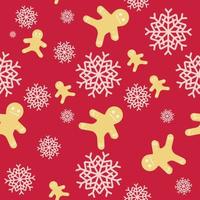 naadloze patroon achtergrond van kerst activiteiten, cadeaupapier patroon, bakken pop en sneeuwvlokken vector illustratie winter nieuwjaarsfeest.