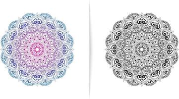 cirkelvormig patroon mandala motief, geschikt voor henna, decoratie ornamenten met etnische stijl en kleurboekomslagen vector