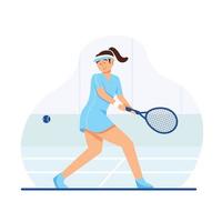 vrouw tennis speler cartoon concept vector