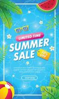 zomer verkoop schattig poster concept vector