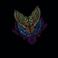 de maki vos lijn popart potrait logo kleurrijk ontwerp met donkere achtergrond vector