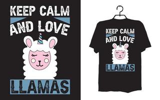 print lama t-shirt ontwerpen vector