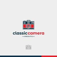 klassieke digitale camera Amerikaanse stijl logo geïsoleerd teken symbool vectorillustratie - hoge kwaliteit klassieke camera logo stijl vector iconen