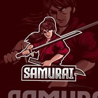 samurai-logo voor esport vector