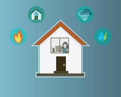 huisbescherming tegen huisverzekering vector