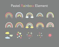 pastel regenboogelement voor decoratie vector