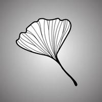 vectorillustratie van ginkgo biloba blad. inkt lijn kunst ontwerp vector