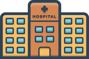 kleurrijk pictogram voor ziekenhuis vector