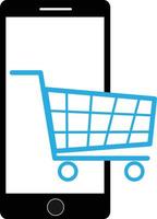 winkelen op mobiel icoon. online winkelen symbool. vector