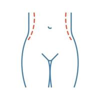 taille correctie chirurgie kleur icoon. flanken liposuctie. taille contouren en vetverwijdering plastische chirurgie. geïsoleerde vectorillustratie vector