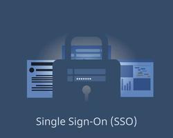 single - sign on sso om in te loggen met dezelfde gebruikersnaam en wachtwoord vector