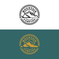 berg camping hipster logo badge vector