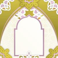Arabische islamitische boog gouden en gouden luxe sierachtergrond met islamitisch patroonframe vector