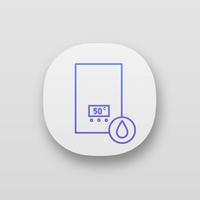 elektrische boiler app icoon. water opwarmen. huis ketel. ui ux-gebruikersinterface. web- of mobiele applicatie. vector geïsoleerde illustratie