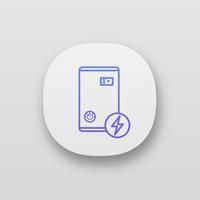 elektrische verwarmingsketel app icoon. huis centrale verwarming. verwarmingssysteem. ui ux-gebruikersinterface. web- of mobiele applicatie. vector geïsoleerde illustratie