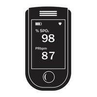 zuurstof meetinstrument, zwarte silhouet pictogram geïsoleerde vectorillustratie in cartoon stijl vector