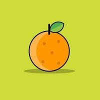 oranje fruit vector pictogram geïsoleerd op een lichtgroene achtergrond. realistisch zoet fruit.