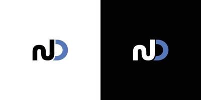 uniek en modern logo-ontwerp met initialen vector