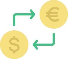 dollar naar euro egale kleur pictogram vector