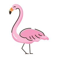 een opvallende doodle platte icoon van flamingo vector