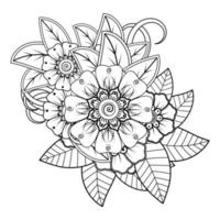 bloemen in zwart-wit. doodle kunst voor kleurboek vector