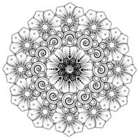 cirkelvormig patroon in de vorm van mandala voor henna mehndi tattoo-decoratie. kleurboek pagina. vector