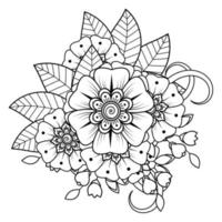 bloemen in zwart-wit. doodle kunst voor kleurboek vector