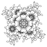 bloemen in zwart-wit. doodle kunst voor kleurboek vector