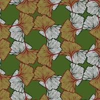 naadloze patroon gegraveerde bladeren ginkgo biloba. vintage botanische achtergrond met gebladerte in de hand getekende stijl. vector