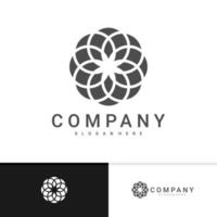 luxe bloem vector logo. lineaire universele blad bloemen logo sjabloon. creatieve mandala-logo-ontwerpconcepten